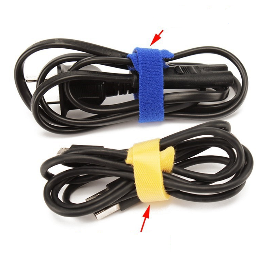 Dây buộc cáp, buộc gọn dây điện, dây Velcro 2 mặt dán dính chữ T nhiều size 12.5cm, 15cm, 20cm, 25cm
