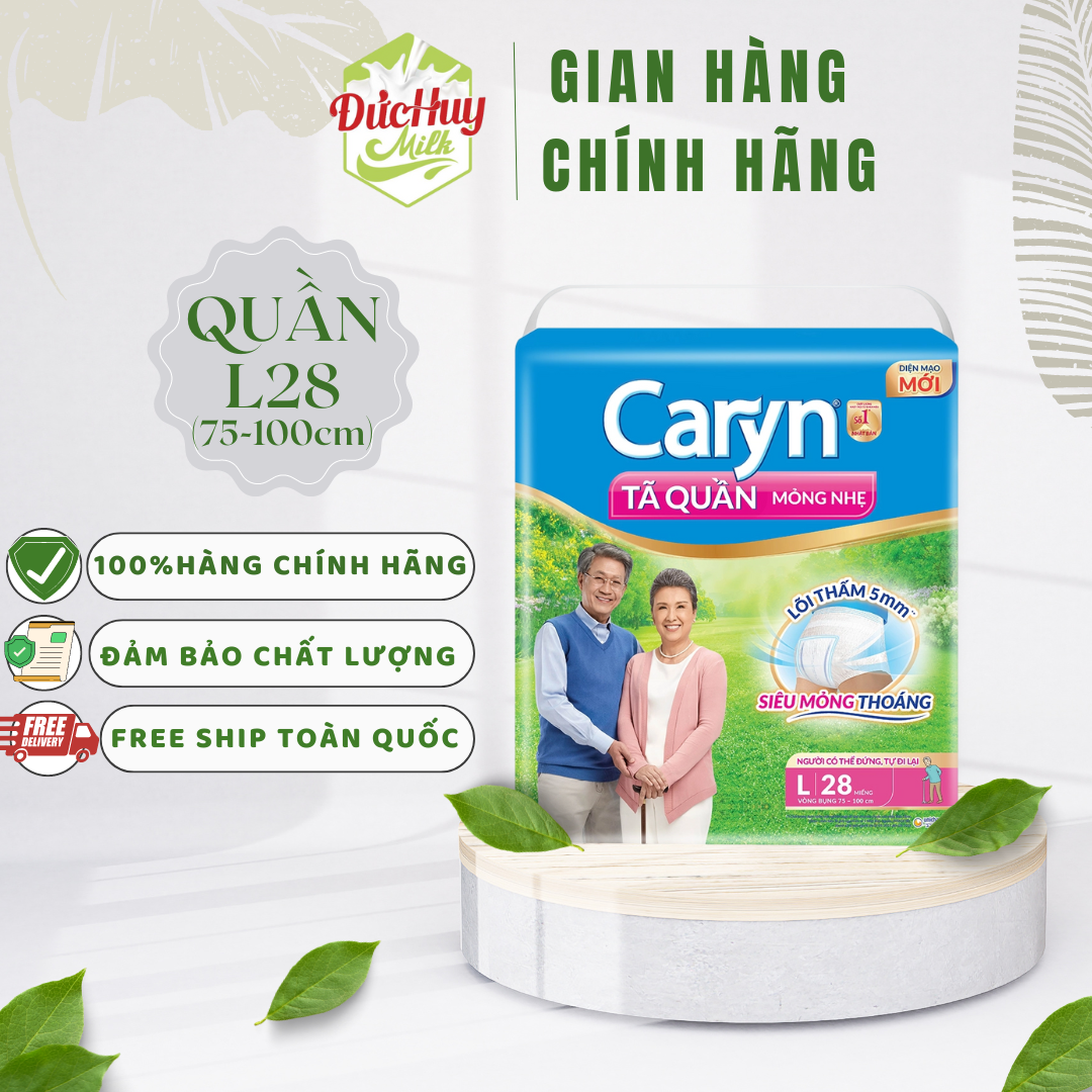 Tã quần caryn M32/L28/XL24 gói lớn siêu tiết kiệm dễ mặc chống tràn dành cho người lớn