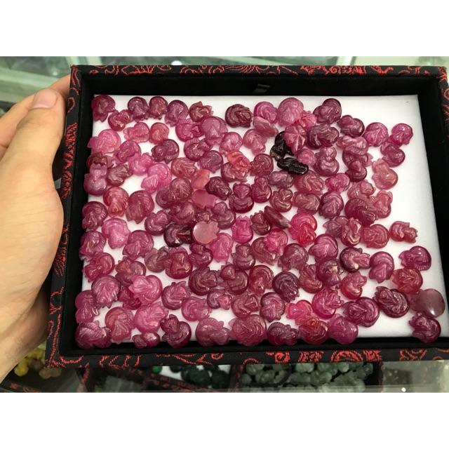 [FreeshipMAX] Hồ ly size nhẫn đá ruby đá tự nhiên - chuẩn A