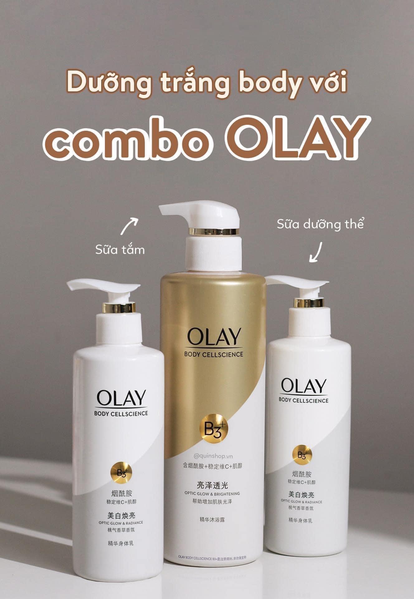 Sữa dưỡng thể trắng da olay vitamin b3+ retinol/ vitamin c olay bright ultra whitening