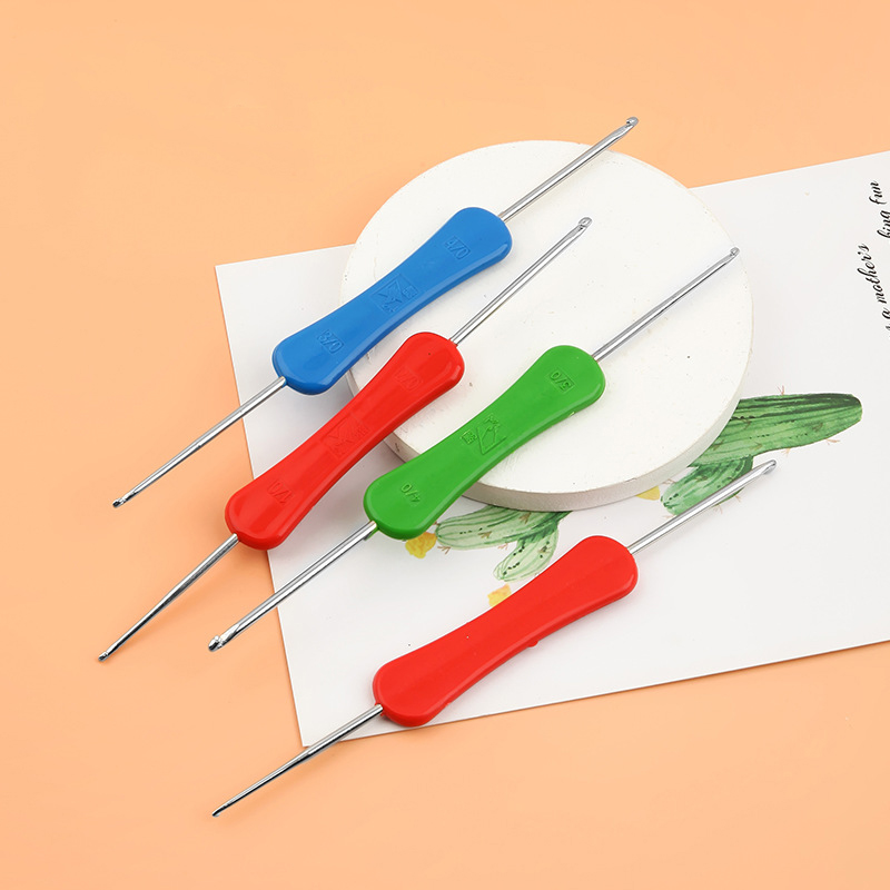 Kim móc len 2 đầu cán nhựa giá rẻ, bộ dụng cụ len sợi đan móc chuyên dụng dễ sử dụng tiết kiệm chi phí