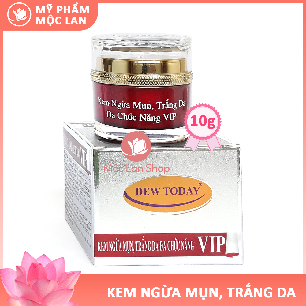 Kem ngừa mụn dưỡng trắng da mặt đa chức năng VIP - Dew Today 10gr - Mỹ phẩm Mộc Lan