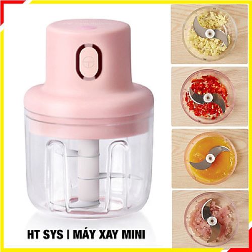 Máy xay tỏi, tiêu mini cầm tay đa năng xài pin