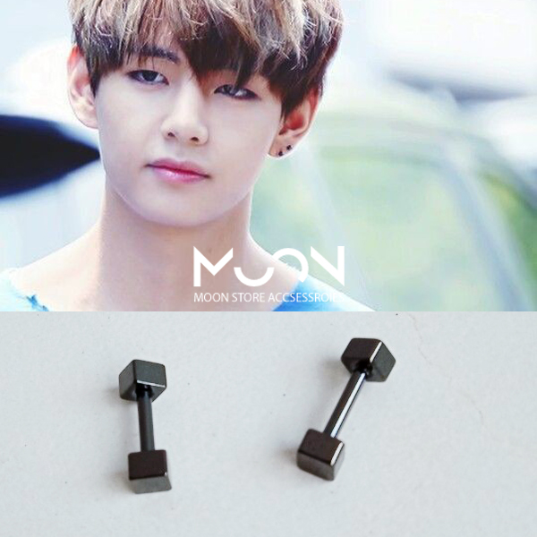 [HCM]2 Chiếc Bông tai nam titan hình vuông size nhỏ 4mm phụ kiện trang sức khuyên tai nam style idol hàn quốc hot trend tiktok xu hướng mới khuyến mãi