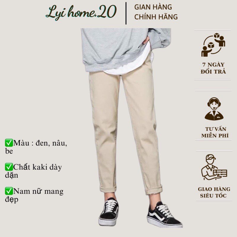 Quần kaki Unisex baggy ống xuông Lyihome chất dày dặn form đẹp chuẩn