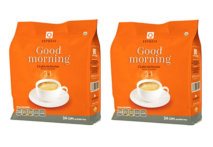 Combo 2 bịch cafe sữa hòa tan 3 in 1 good morning uống liền trần quang
