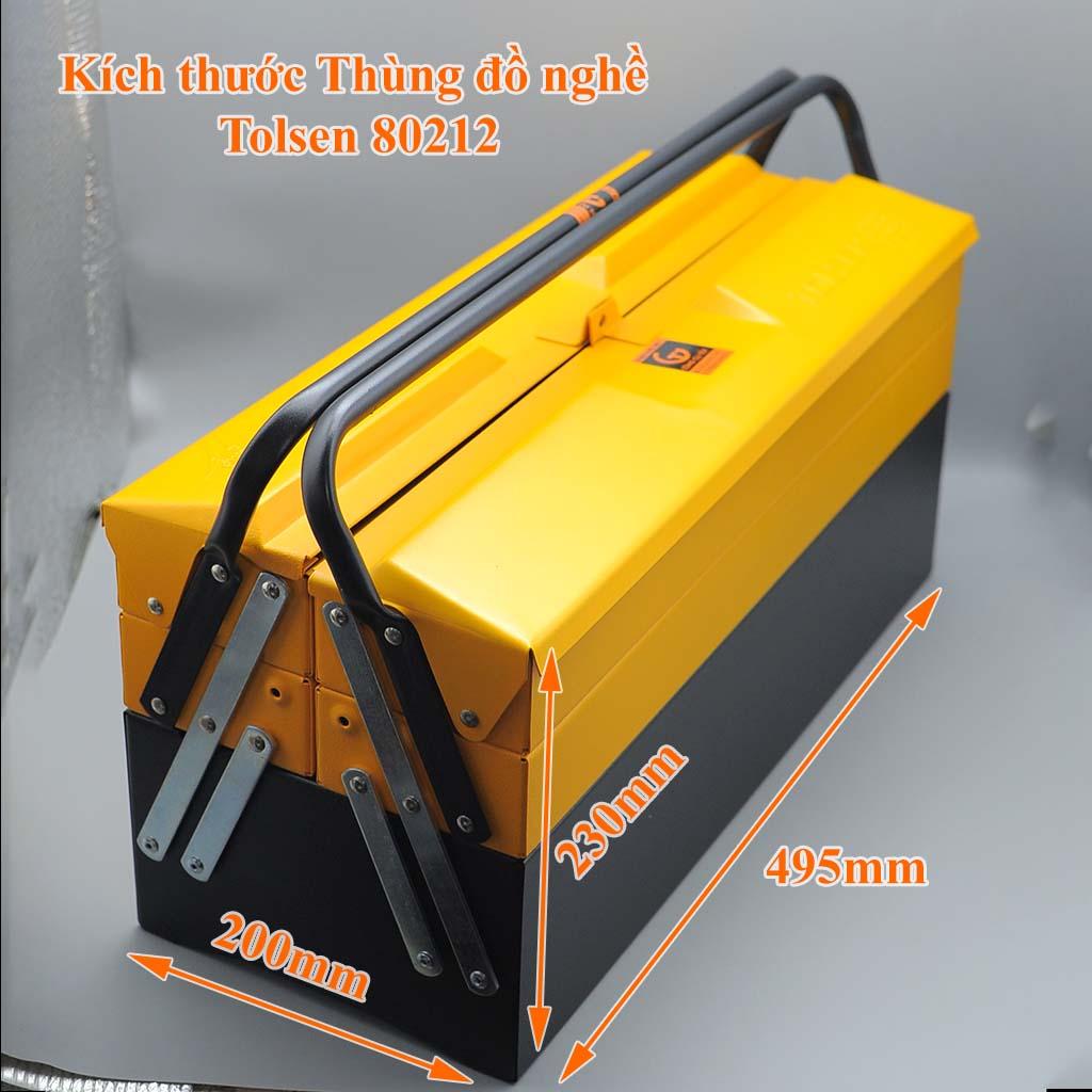 Hộp đồ nghề 3 tầng bằng sắt Tolsen 80212 495mm