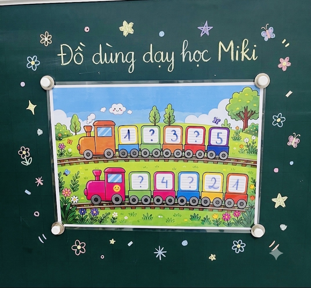 🚂 Bảng Đoàn Tàu A3 Điền Số Liền Trước, Liền Sau | Đồ Dùng Dạy Học MIKI