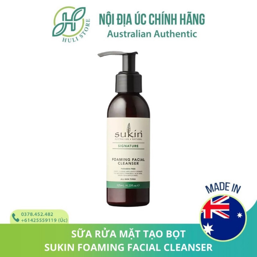 Sữa rửa mặt Sukin Signature Foaming Facial Cleanser Úc