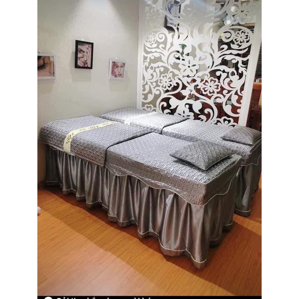 Ga giường phi lụa trần bông cao cấp cho spa, nối mi, phun xăm, thẩm mỹ