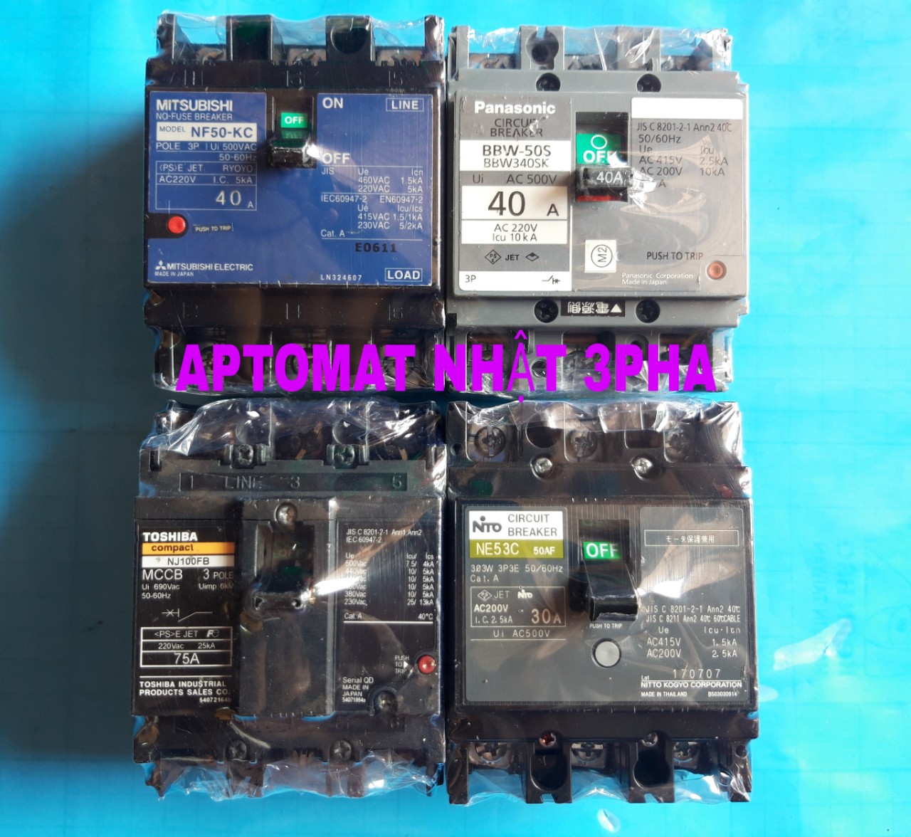 CB 3 PHA NHẬT 3PHA 30A ĐẾN 60A THÁO TỦ