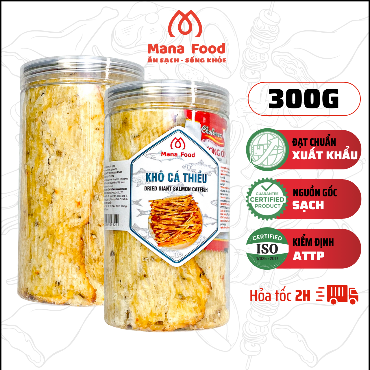 Khô cá thiều cán mana food | thịt cá thơm, vị ngon - atvstp, ngon, chất lượng - 300g