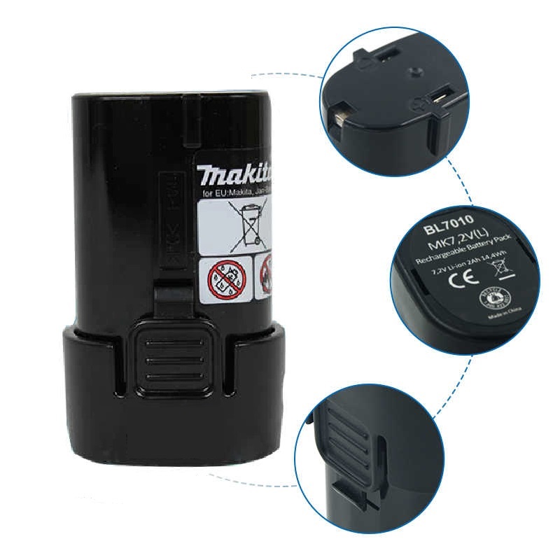 Vỏ và mạch pin Makita BL7010 7.2v Li-ion full tem, nhận sạc zin makita