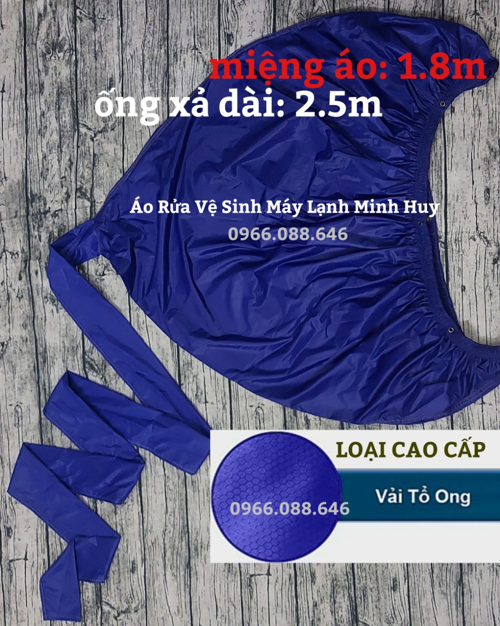 Luôn tặng dây buộc - Áo vệ sinh máy lạnh 1.8m đuôi 2.5m - bạt bảo dưỡng điều hoà cao cấp