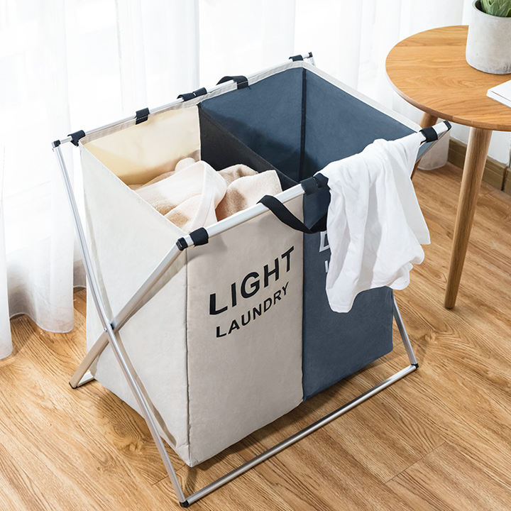 Giỏ Đựng Đồ Giặt Nhiều Ngăn Vải Chống Thấm Có Quai Xách