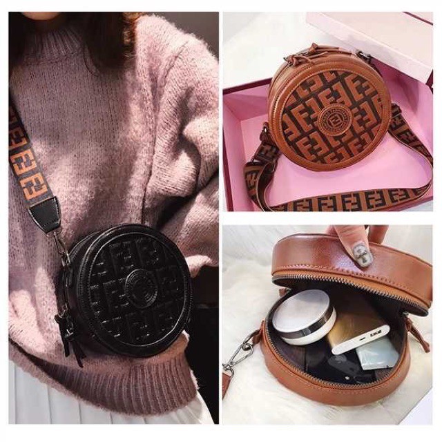 Túi Fendi hộp tròn hottrend 2019, thiết kế hợp thời trang, sang trọng, đường may tỉ mỉ, chắc chắn và dễ kết hợp với các loại trang phục khác