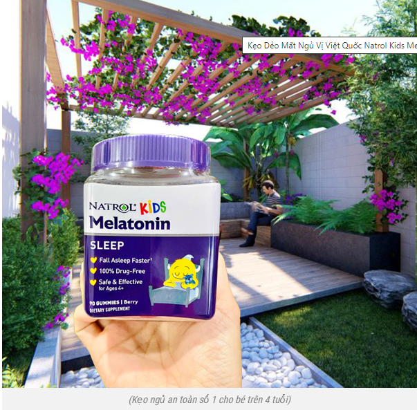 Kẹo dẻo giúp bé ngủ ngon Natrol Kids Melatonin Gummies 90 viên Vị dâu