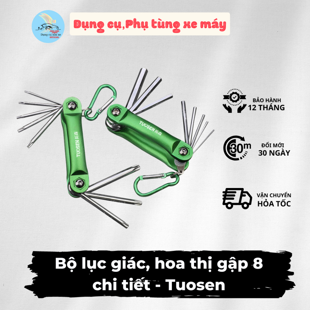 Bộ lục giác, hoa thị gập 8 chi tiết - Tuosen