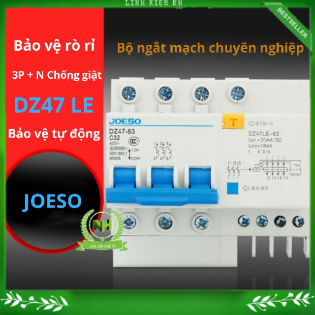 Aptomat chống giật 3 Pha DZ47-63