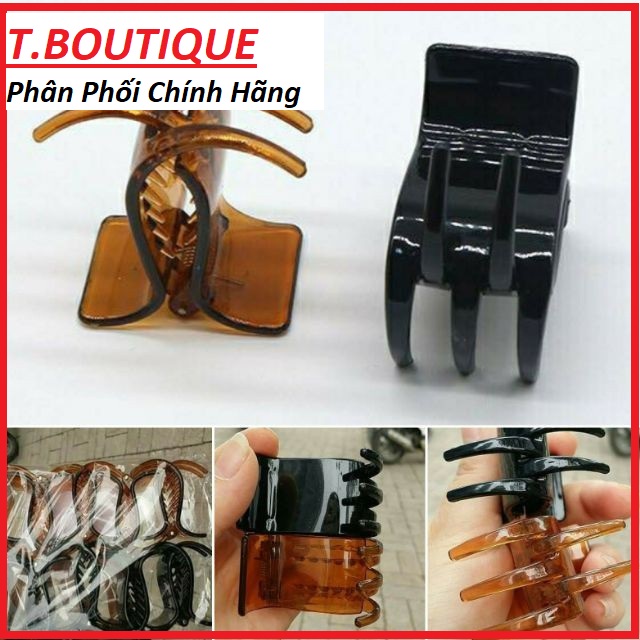 Combo 5 kẹp tóc càng cua 5 răng mix màu Nâu Đen