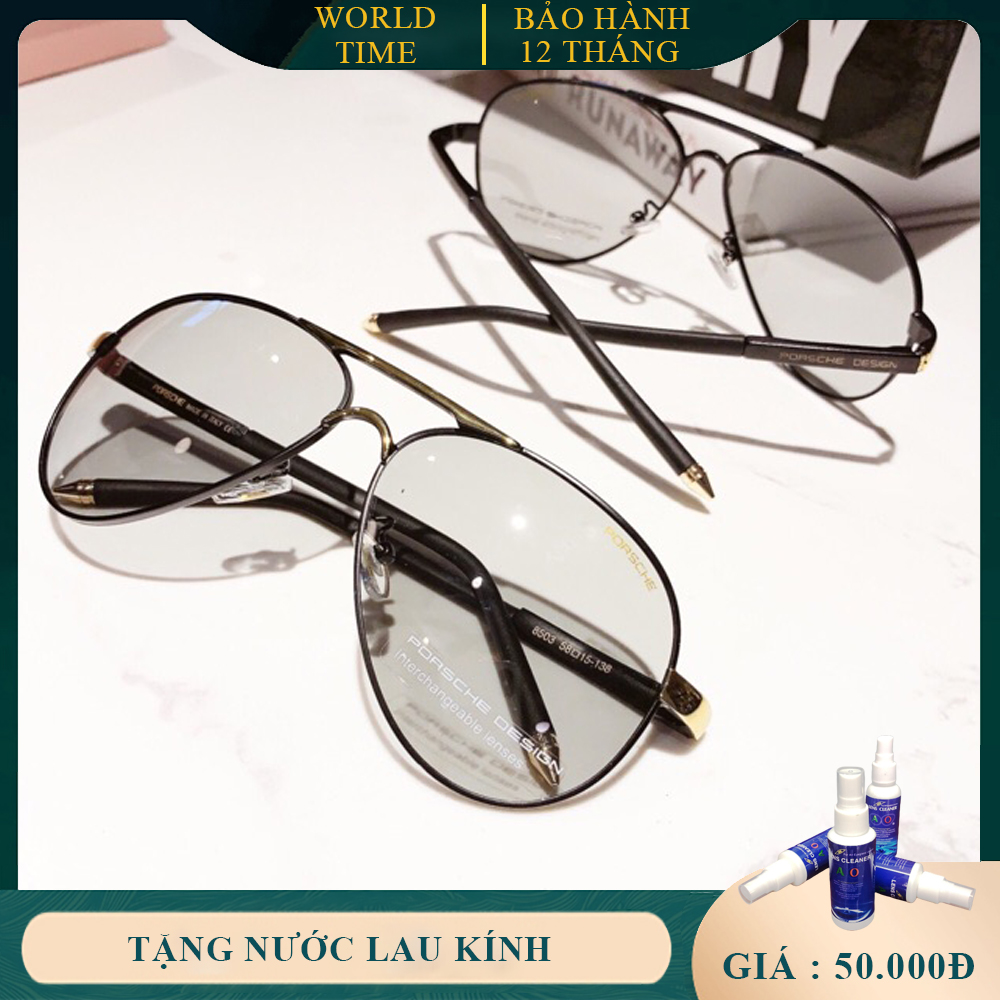 Kính mát nam cao cấp Tròng Đổi Màu khi đi ra Nắng - Đổi Màu theo Nhiệt Độ Siêu Hot Porshe P1175 , Mắt kính Polarized, Chống chói, Chống lóa, Chống tia UV400, Full Box, Thẻ Bảo Thành 12 Tháng