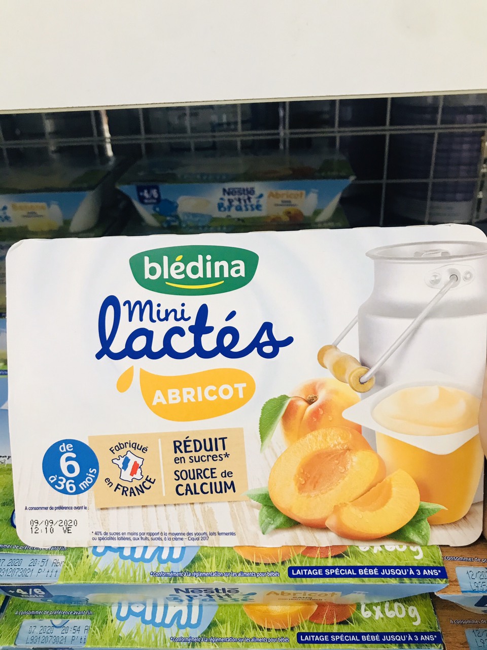 Sữa chua Bledina vị Mơ cho bé trên 6m Pháp date 2025