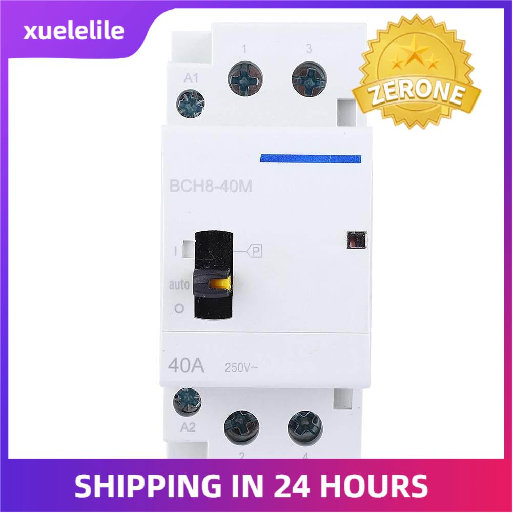 BCH8-40M 2P 40A 230V Household AC Contactor DIN Rail Mount with Manual Control Switch