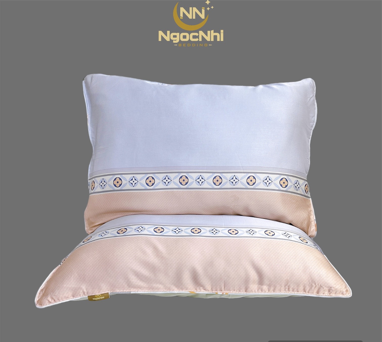 Vỏ gối nằm Lụa Tencel 40s cao cấp Ngọc Nhi mẫu baby size 50x70