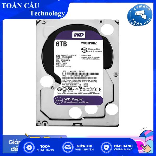 [HCM][Trả góp 0%]Ổ cứng Camera HDD Western Purple 6TB tím (bảo hành 3 năm) - Camera Toàn Cầu