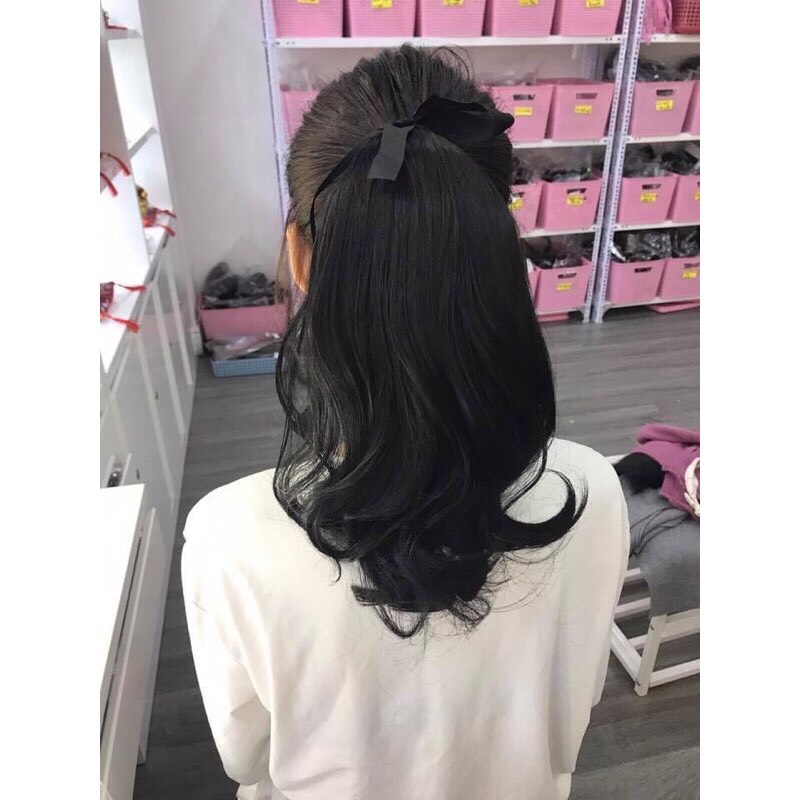 Tóc giả buộc❤️Tóc cột xoăn ngắn 20cm dáng ngắn trẻ trung