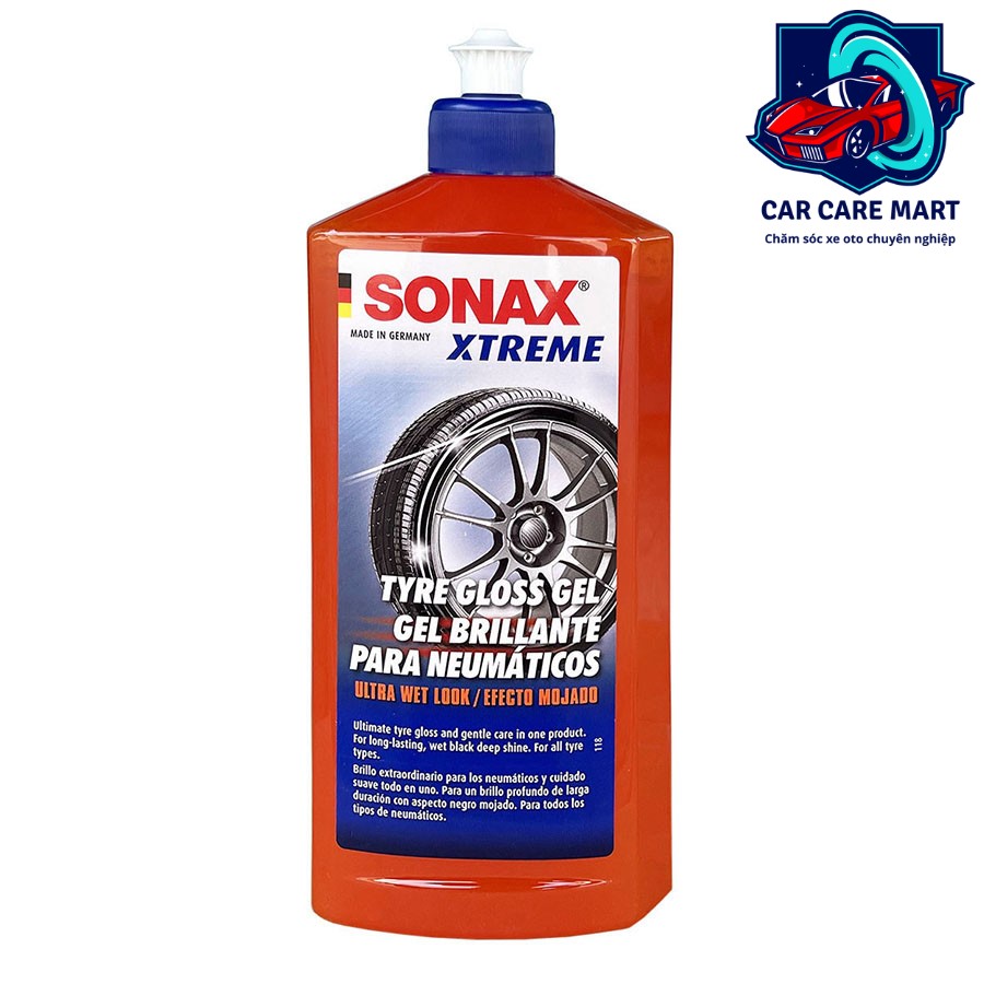 Gel làm đen bóng bảo vệ cao su lốp xe ô tô mềm mại 500ml - Sonax xtreme tyre gloss gel