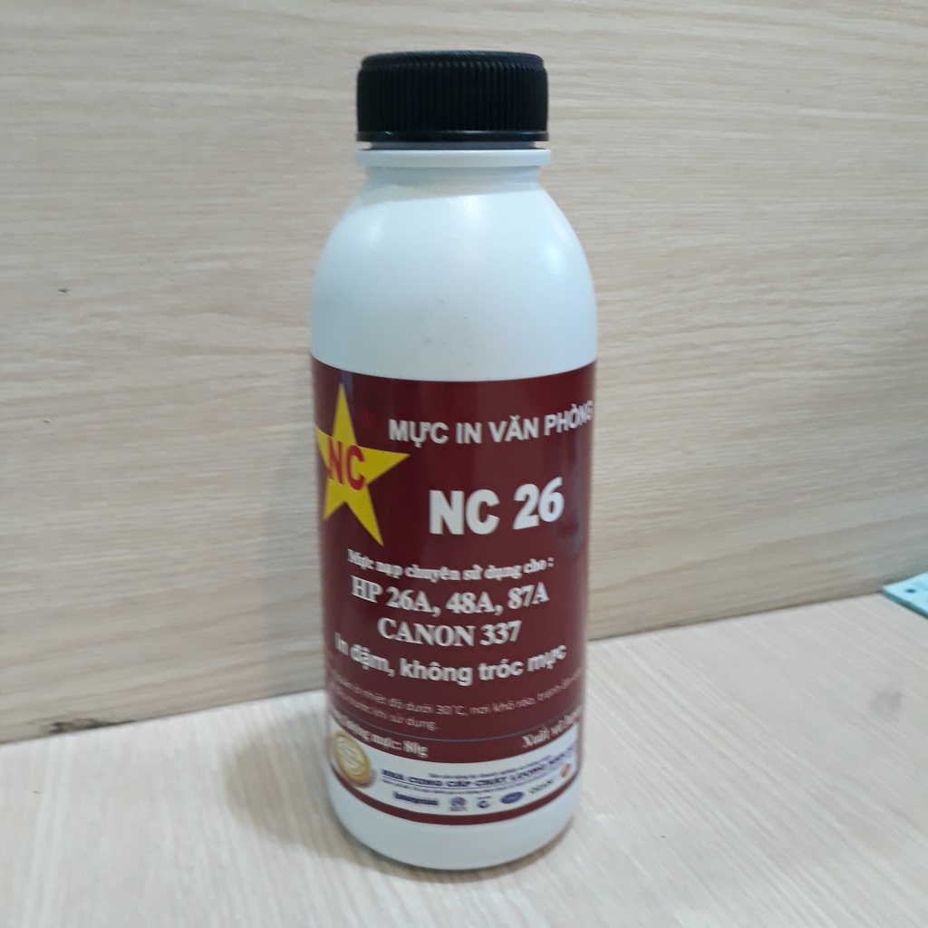 Mực nạp 26a (80gr) rất đậm, đẹp, cho Hp Pro M402, m402d, m402n, m402dn, m402dw, M426, m426fn, m426dfn. Lọ, hủ, bình, chai mực bơm, đổ hộp mực máy in CF226a