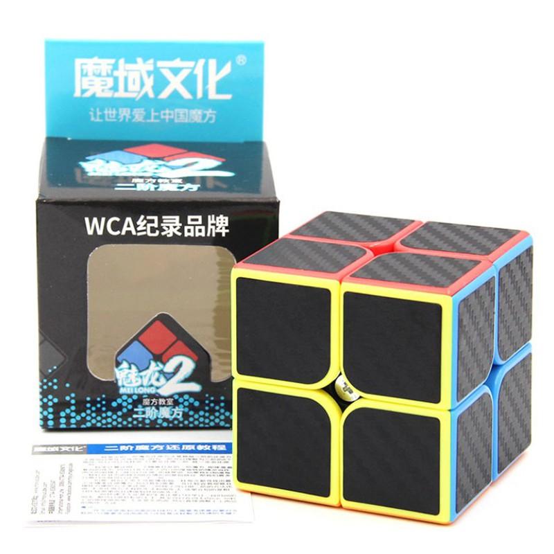 Rubik 2x2 Carbon Moyu Meilong Carbon Sticker Rubic 2 Tầng Khối Lập Phương 2x2 Đồ Chơi Trí Tuệ