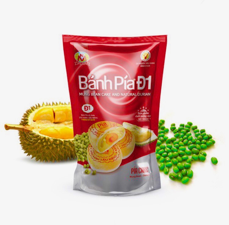 400g 4 Bánh pía Đ1 đậu xanh SẦU RIÊNG TƯƠI đặc biệt, 1 BÁNH có 1/2TRỨNG MUỐI, thơm SẦU RIÊNG TƯƠI – MÁT đậu xanh