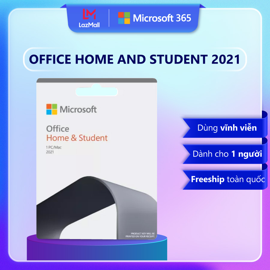 Phần mềm Microsoft Office Home & Student 2021 |Dùng vĩnh viễn| Dành cho 1 người, 1 thiết bị | Chuyển được máy tính khác
