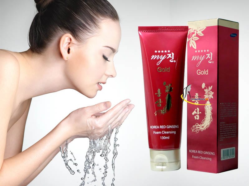 Sữa rửa mặt nhân sâm hàn Quốc My GOLD làm sang da sữa rửa mặt sâm đỏ Red Ginseng hồng sâm đỏ