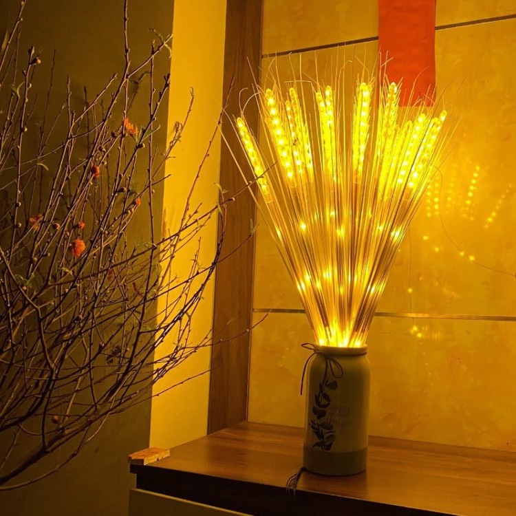 Đèn led bông lúa trang trí thu hút tài lộc, bó 10 bông dùng điện