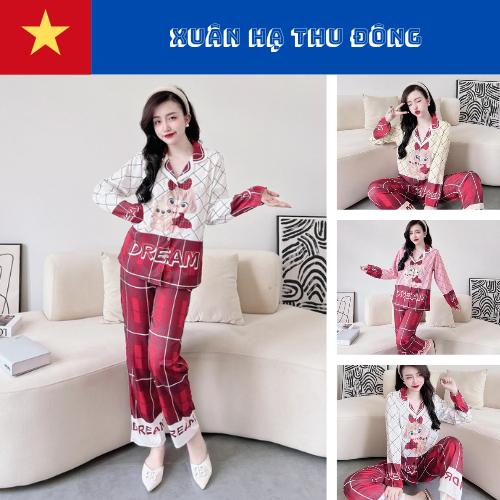 Bộ pyjama lụa xước ánh kim cao cấp hàng thiết kế mới.