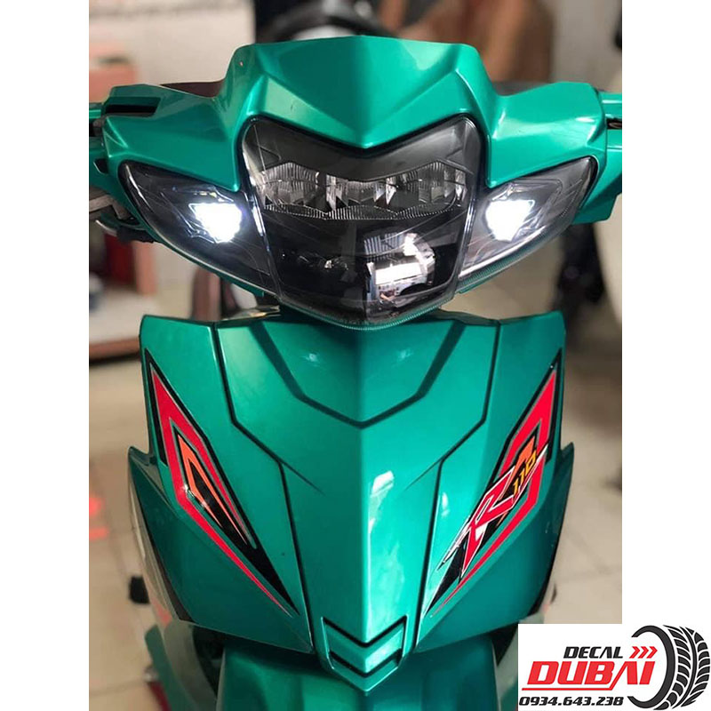 Tem Trùm Xe Blade Xanh Ngọc Bích  - Decal 3 lớp không bay màu - thiết kế riêng từng đời xe