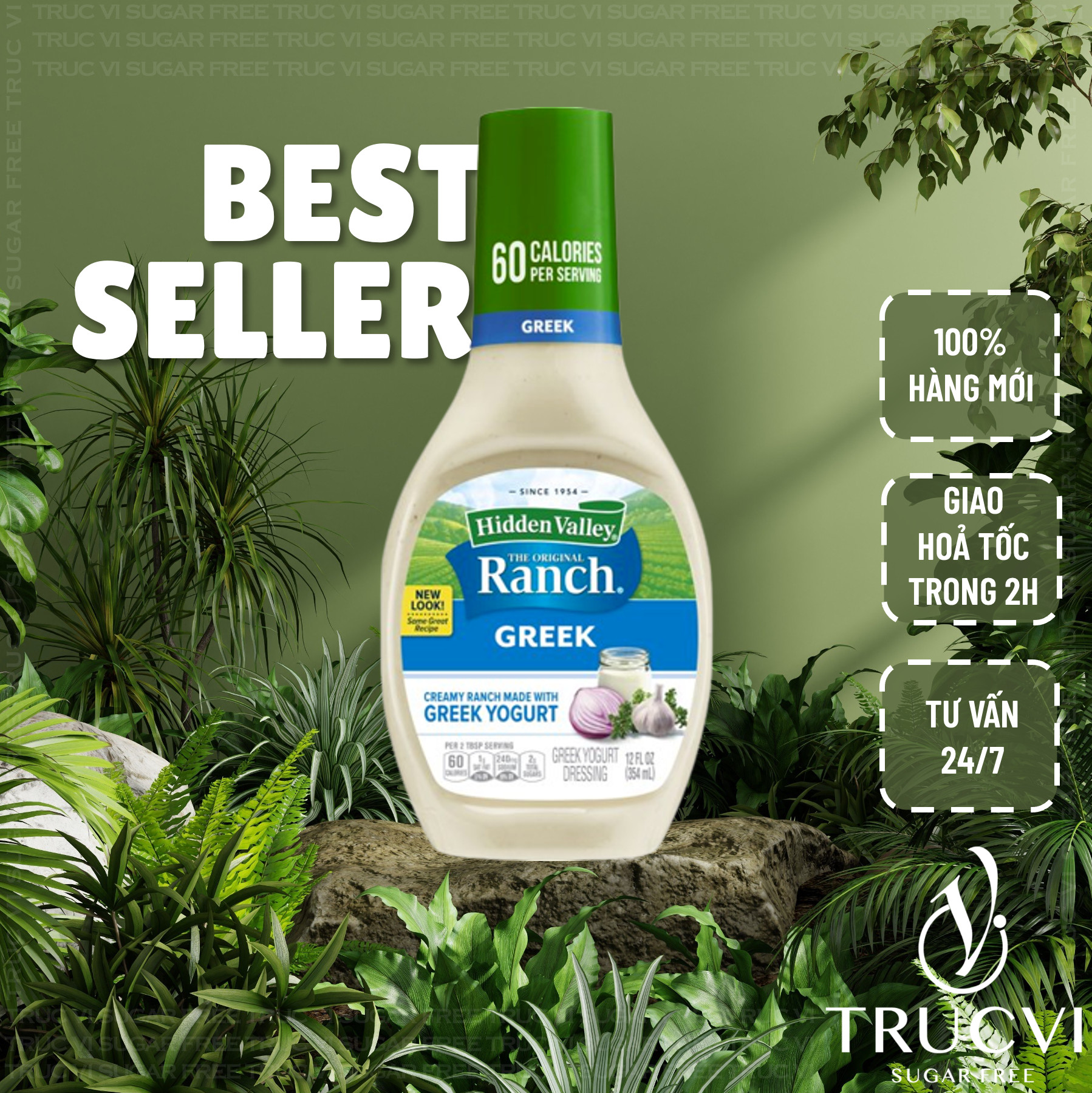 Sốt salad hidden valley the original ranch vị sữa chua hy lạp