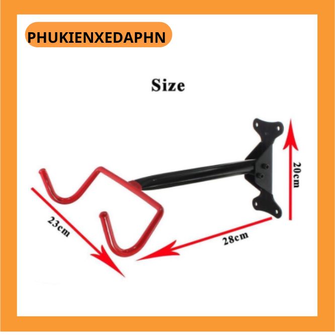 Giá treo xe đạp lên tường ngang 2 móc đỡgiá treo xe đạp lên tường 4 lỗ siêu chắc chắn
