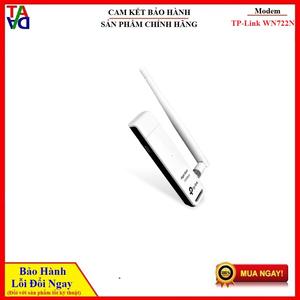 Tp-link tl- wn722n - usb wifi tốc độ 150mbps - hàng chính hãng - bảo hành 24 tháng 1 đổi 1