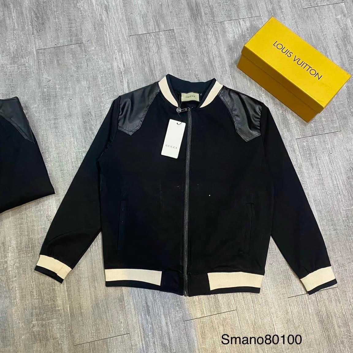 Áo khoác nam, áo khoác bomber phối nỉ da ở vai