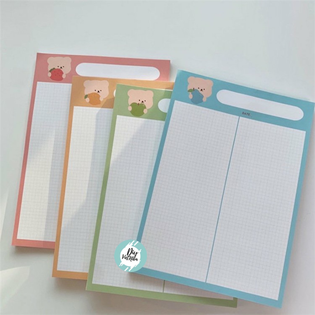 Giấy note ô gấu nâu