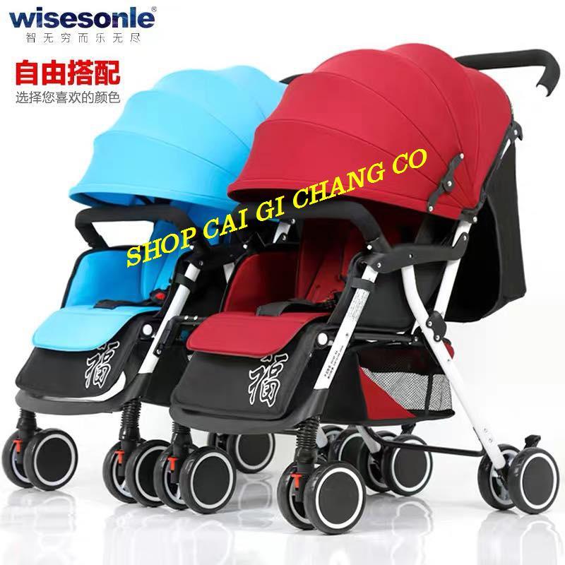 XE ĐẨY SINH ĐÔI CHO BÉ CÓ THỂ TÁCH RỜI LÀM 2 XE ĐƠN TẶNG KÈM MÀN MUỖI (HÀNG CHUẨN)
