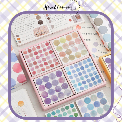 Set 10 tấm sticker chấm tròn Trơn và Pastel trang trí decor phòng giao ngẫu nhiên, Hazel Corner