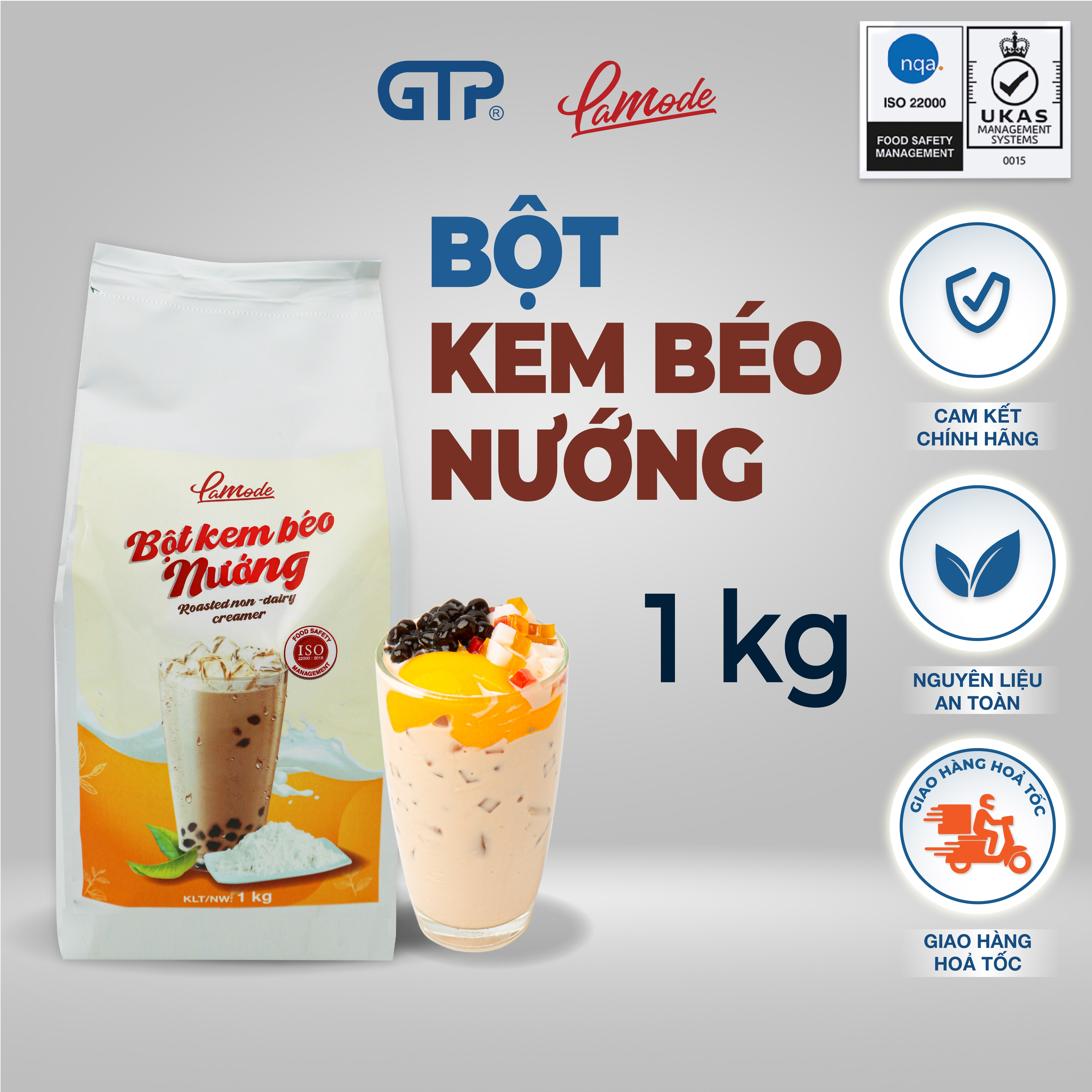 Bột kem béo nướng Lamode - dùng pha trà sữa nướng béo ngậy thơm ngon đặc thơm tôn lên vị trà đậm đà hương sữa