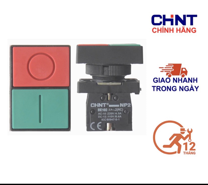 Nút Nhấn Kép Start - Stop loại NP2-EL8325 1NO 1NC Hãng CHINT