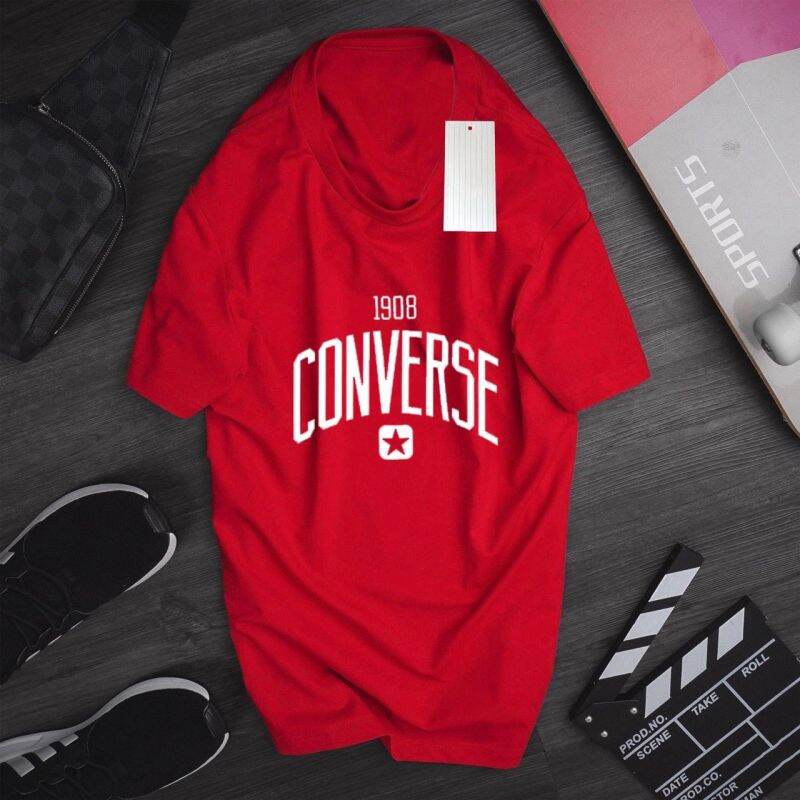 Áo thun unisex nam nữ in hoạ tiết chữ converse