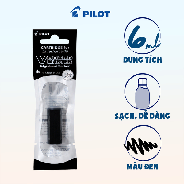 Ống mực bút lông bảng Pilot V Board Master mực đen/ xanh/ đỏ